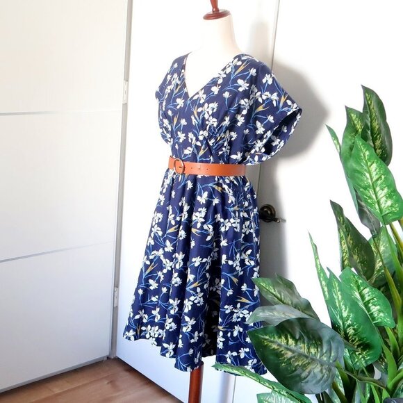Floral Blue Midi Dress - Picture 14 of 16
